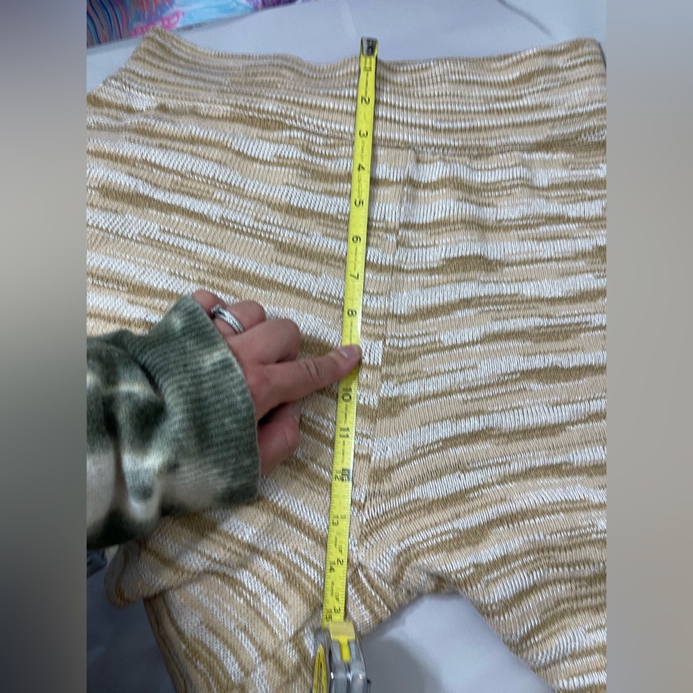 Veronica Beard NWOT Len Neutral Space-Dyed Knit Pants in Camel Wide Leg Barrel L - Picture 13 of 15